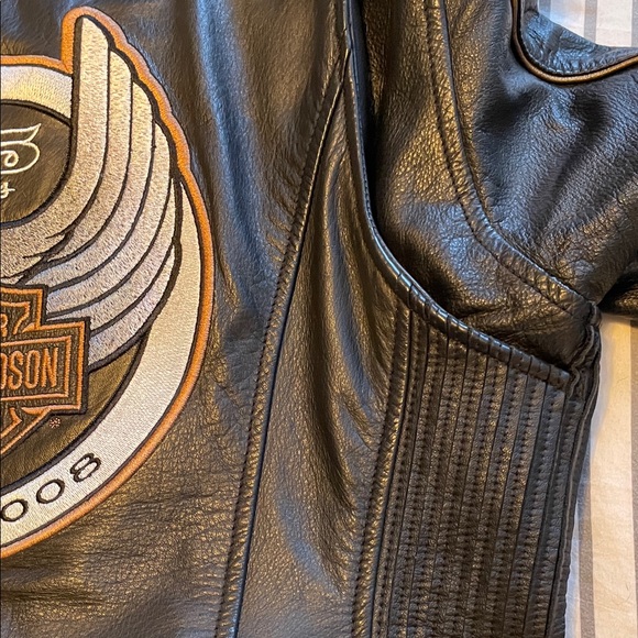 S.  Harley-Davidson Women's Black Leather Jacket with Silver Accents   LIKE NEW - Picture 10 of 13